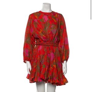 RHODE Ella Floral Print Long Sleeve Mini Dress